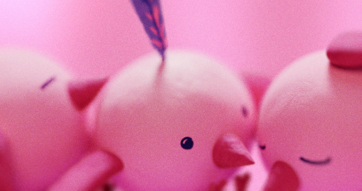 Animated pink berds.