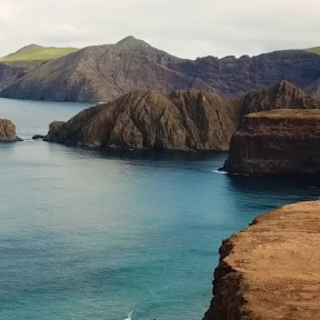 Coastline and water.