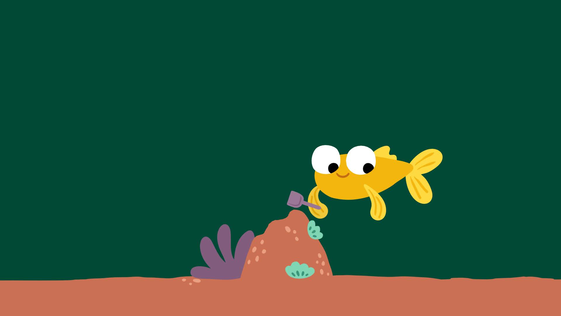 Animation of yellow pufferfish.