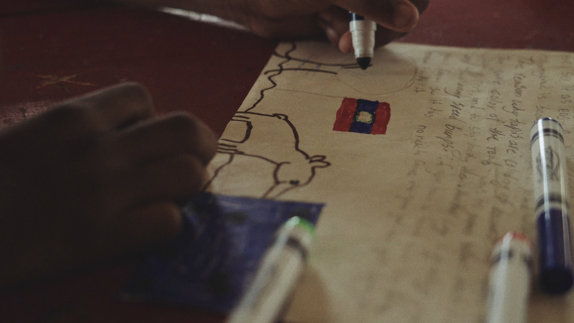 Hand written and drawn document with tapir.