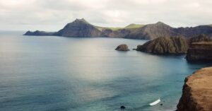 Coastline and large body of water.
