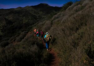 Group of people hiking.