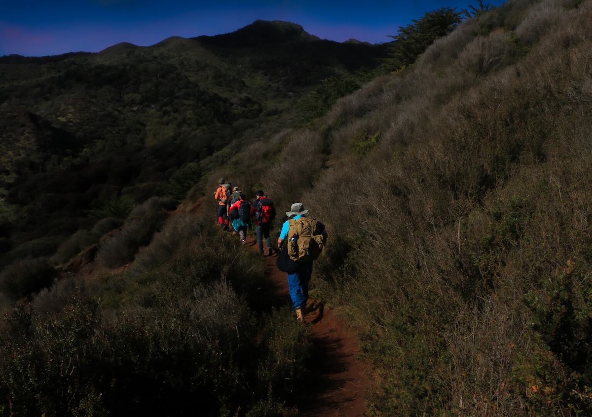 Group of people hiking.