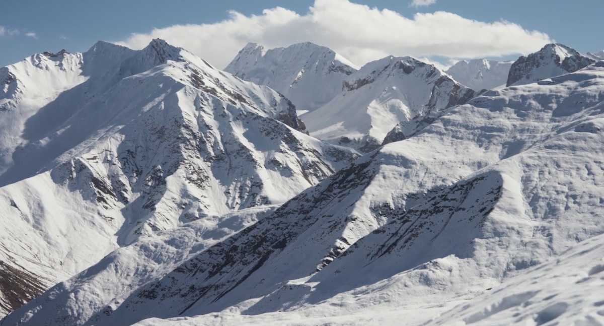 Snow covered mountians.