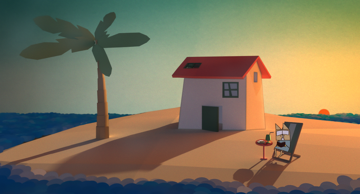 Image of house on island.